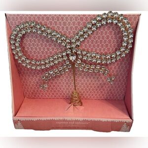 Cupcakes & Cashmere Crystal Bow Topper with Gold Accents
